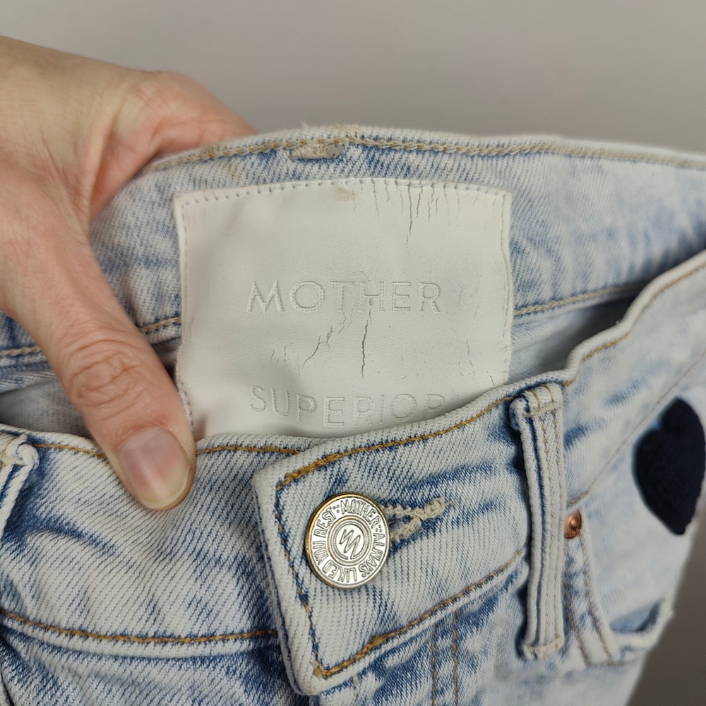 Mother Superior The Tomcat Ankle Fray Jeans Womens 26 Saved By The Bell Straight - Picture 10 of 14